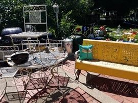 Large selection of outdoor items!! Rustic painted porch glider