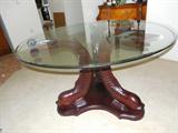 DOLPHIN TABLE- "Hand carved", wood w/glass top.... (52" Diameter)
The detail is exquisite........