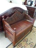 SETTLE BENCH- "Hand Carved".... "Must see"