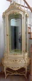 Silik Fine Italian Furniture - Vitrine....Curio Cabinet with light and shelves. 85 1/2" high, 37" wide. $1,700. Comparable retail: $4,291. REDUCED 25% - NOW $1,275