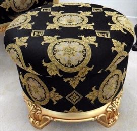 Silik Fine Italian Furniture. Pouf...ottoman. Matches Bergere chairs. 22" diameter. Opens for storage. $330. Comparable retail: $995. REDUCED - 25% OFF - $247.50