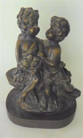 At a different location in 92128: Small bronze, "Innocent Children". Signed A. Moreau. 8 1/4" high including stand. $150. REDUCED 25% - NOW $112.50