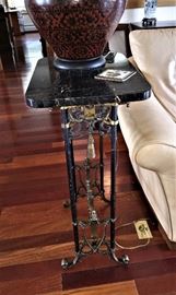 Victorian Tall Ornate Table  w/ Black Marble Top it may be 