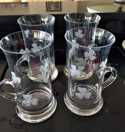 Crystal Etched Irish Coffee Glasses