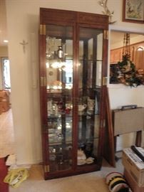 Matching lighted display or china cabinet, tv trays