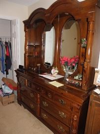Double dresser with matching night stand by Bassett