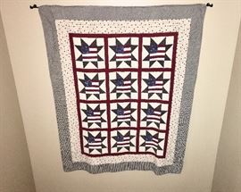 Handmade patriotic lap quilt 