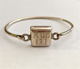 Sterling silver Run 13.1 half marathon bracelet 