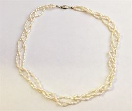 Multi-strand seed-pearl necklace 