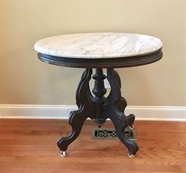 Antique marble-top console table  (not a reproduction)