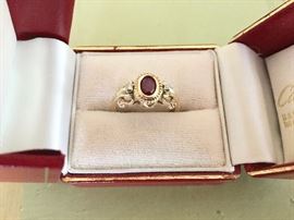 Ruby ring in 10K setting