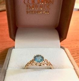 Aquamarine set in 14K gold