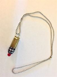 Roll Tide fashion necklace crafted from a bullet