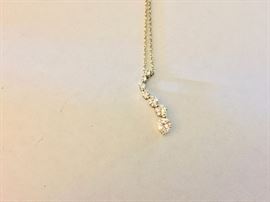 Stauer simulated-diamond journey necklace with sterling plated-10K setting and chain