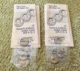 1979 all Mint set of Susan B Anthony dollar coins