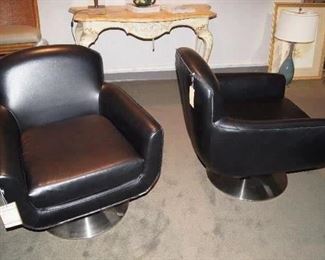 Maria Yee Pair of Leather Chairs
