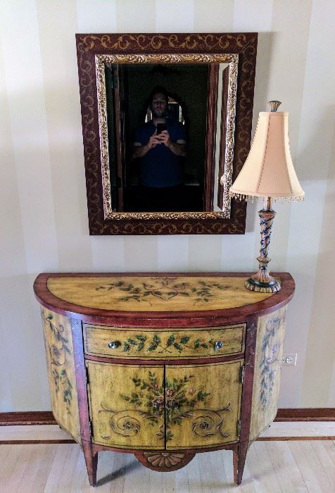 Walter E. Smith Decorative Entry Table, Lamp, and Accent Mirror