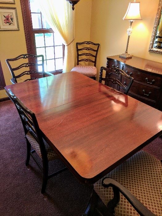 Close-up of Dining Room Table (Cherry Wood)