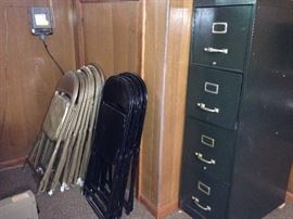 Folding Chairs, File Cabinet