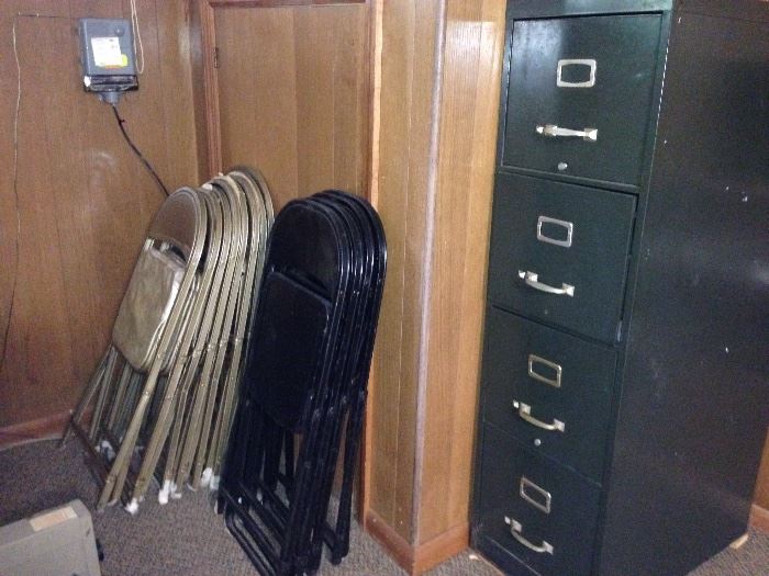 Folding Chairs, File Cabinet