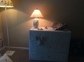 What a sweet lamp, and that wicker chest....use it a million ways... I dare you.