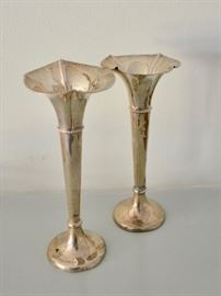 Sterling trumpet vases