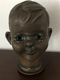 large McCall metal boy doll head mold circa 1959