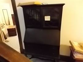 Antique black double secretary