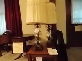 Old, very heavy lamps with prisms