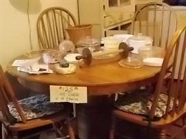Solid oak kitchen table with 4 chairs