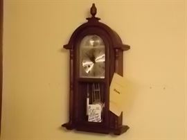 Working wall clock, chimes every hour and half hour.  Key wind movement and key wind chime. Keeps excellent time,