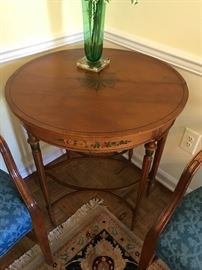 Hand painted satinwood