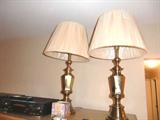 genuine Stiffel brass lamps with Stiffel shades still covered in plastic