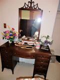 mahogany vanity and matching mirror