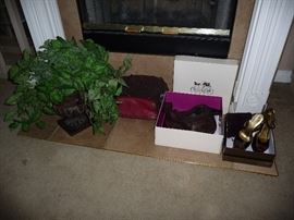 FAUX PLANT, COACH PURSE (SHOES NOT AVAILABLE)