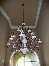 LARGE FOYER CHANDELIER OFF