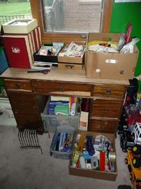 DESK, SEWING NOTIONS, OFFICE SUPPLIES