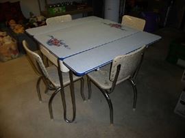 VINTAGE KITCHEN TABLE, CHAIRS