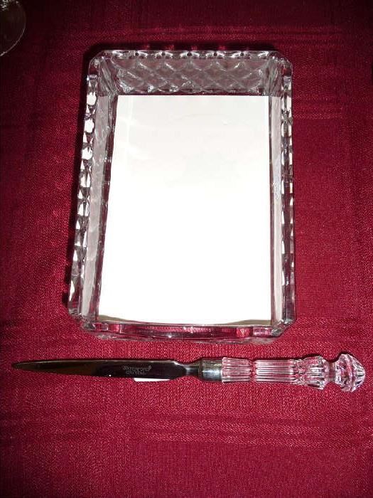 WATERFORD STATIONARY HOLDER & WATERFORD LETTER OPENER