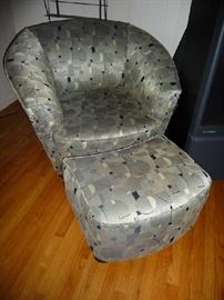 UPHOLSTERED CHAIR W/OTTOMAN