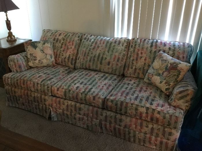 FLORAL/STRIPED SOFA (1 OF 2)