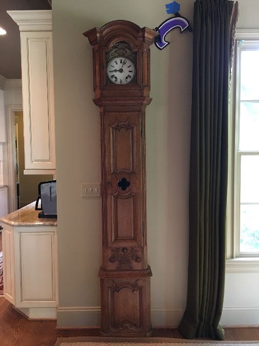 French Oak Tall Case clock