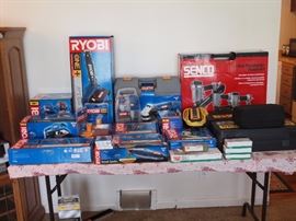 Some new and some lightly used ryobi tools.