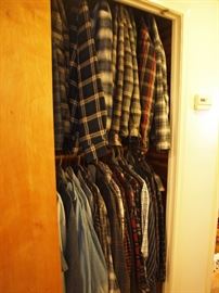 Insulated XL flannels and regular flannels.