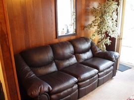 Leather couch and matching loveseat