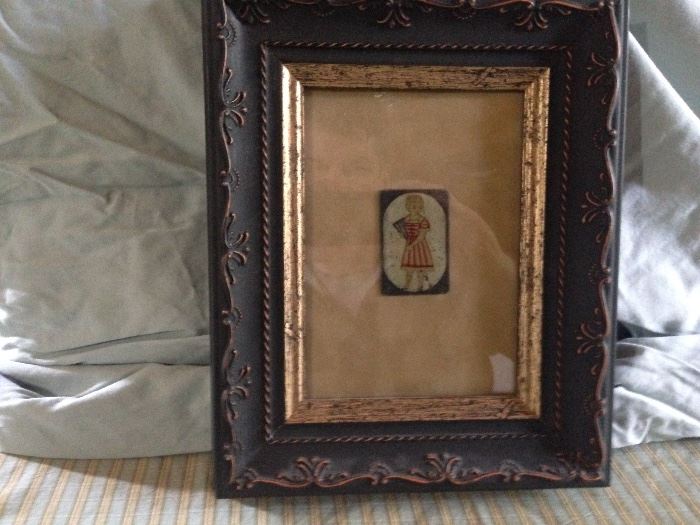 Framed EARLY playing card 