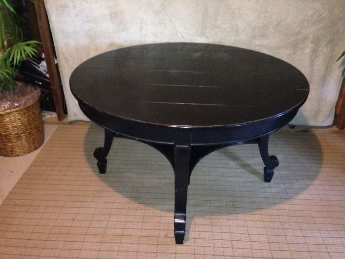Distressed Black kitchen table with 4 matching chairs
