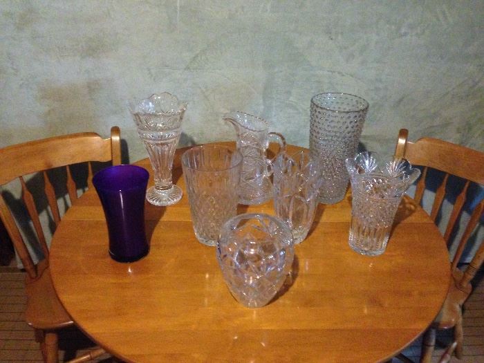 exquisite vases, cut glass pitchers