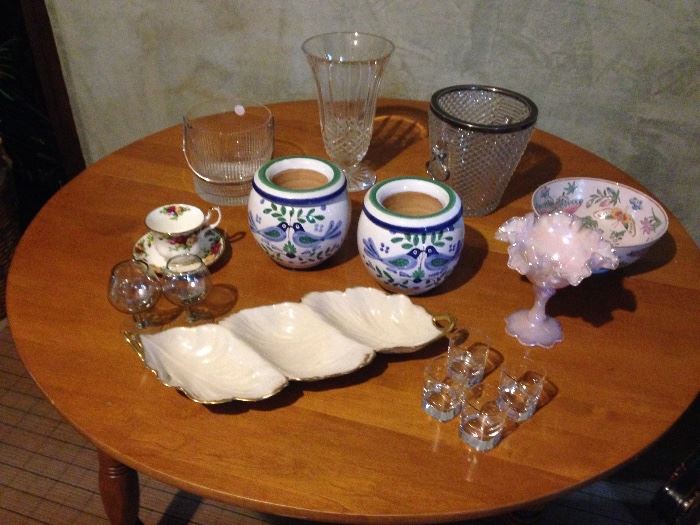 Lenox and assorted pottery and crystal