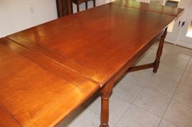 Large dining table with pullout leaves.